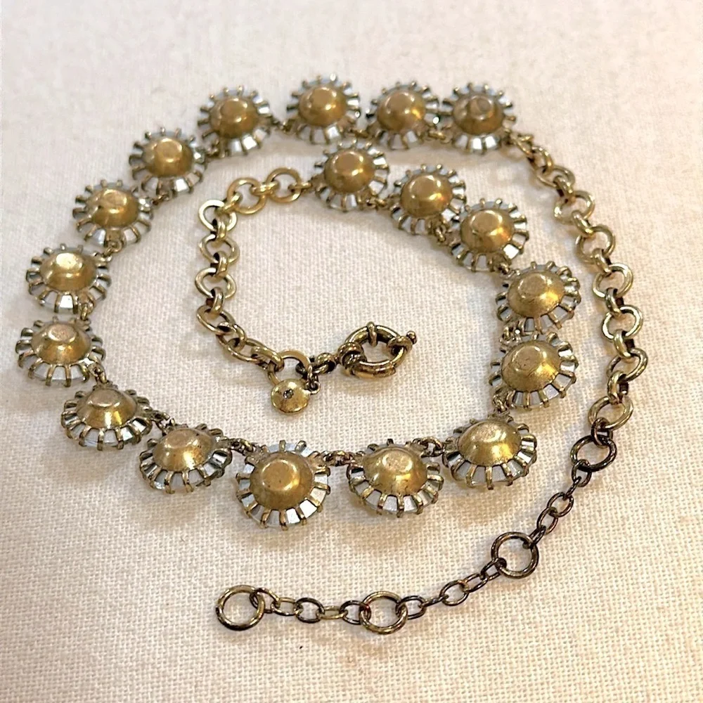 J. Crew Gold and Crystal Station Necklace 21” Adjustable Length - GUC